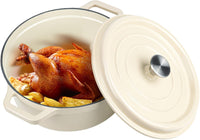 Miereirl 6 QT Enameled Dutch Oven Pot with Lid, Cast Iron Dutch Oven with Dual Handles for Bread Baking, Cooking, Non-stick Enamel Coated Cookware (Dark Blue)
