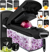 Fullstar Vegetable Chopper, Mandoline Slicer - Cheese Grater, Food Chopper with Container, Kitchen Gadgets, Home Essentials (6-in-1, White/Black)