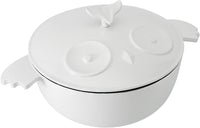 Owl Shaped Cast Iron Dutch Oven with Lid 1.5 qt Enameled Dutch Oven for Bread Baking,Yellow