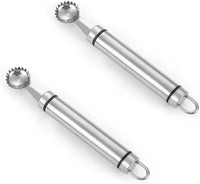2Pcs Silver Stainless Steel Strawberry Huller Multi-Function Stainless Corer and Pitter Remover for Strawberry, Vegetable and Fruit Corer Practical Kitchen Tool, Tomato Stem Corers Tool Tomato