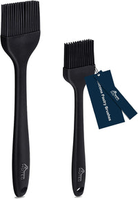 HOTEC Basting Brushes Silicone Heat Resistant Pastry Brushes Spread Oil Butter Sauce Marinades for BBQ Grill Barbecue Baking Kitchen Cooking BPA Free Dishwasher Safe (Black 2)