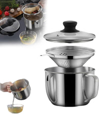 1000ML Gravy Separator & Fat Separator Cup, 304 Stainless Steel Gravy Separator for Cooking with Oil Strainer, Kitchen Gadgets Grease Separator Fat Oil Skimmer, Can Heated on Induction Cooker