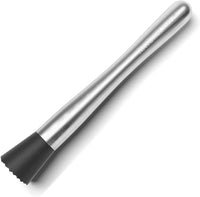 NATURELAND Stainless Steel Cocktail Muddler and Mixing Spoon Home Bar Tool Set - Create Delicious Mojitos and Other Fruit Based Drinks (8" Muddler)