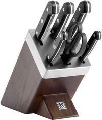 ZWILLING 36133-000-0 7-piece Self-sharpening Knife Block Set, Wooden Block, Knife and Scissors made of Special Stainless Steel/Plastic Handle, Gourmet