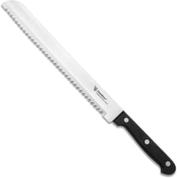 10 Inch Bread Knife Serrated Knife Wave Edge, Black
