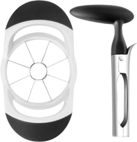 Apple Slicer & Corer Set, Apple Cutter and Fruit Slicer with Sharp Stainless Steel Blades and Ergonomic Non-Slip Handles, Ideal for Cutting a Wide Range of Fruits, Black