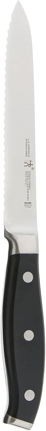 HENCKELS - 16910-131 HENCKELS Forged Premio Serrated Utility Knife, 5-inch, Black/Stainless Steel