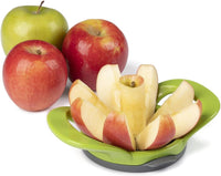 PrepWorks by Progressive Dishwasher Safe 16-Slice Thin Apple Slicer and Corer with Attached Safety Cover (Red)