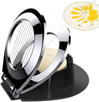 Egg Slicer, BIBURY Egg Slicer for Hard Boiled Eggs, Heavy Duty Egg Cutter for Egg Strawberry Mushroom Soft Fruit, Stainless Steel Wire with 3 Slicing Styles, Easy to Clean