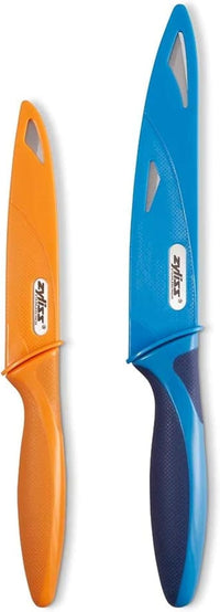 Zyliss Utility Kitchen Knives with Sheath Covers - Dishwasher Safe - Stainless Steel Kitchen Knives Perfect for Cutting Meat, Vegetables & Fruit - 2 Piece Serrated Utility Set