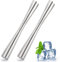 2 Pcs 10" Muddler for Cocktails, 304 Stainless Steel Drink Muddlers Bar Accessories Tools for Old Fashioned Cocktail, Mojito, Fruit Drinks, Lemonade