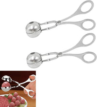 2 Pack Stainless Steel Meat Baller Ball Maker Meatball Scoop None-Stick Baller Tongs Meat Ball Maker Mold Cake Pop,Ice Tongs,Meatball Maker Tool for Kitchen Cooking (1.38")