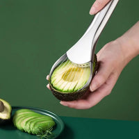 Avocado Slicer Tool – 2-in-1 Avocado Cutter & Saver | Stainless Steel Avocado Knife & Pitter | Multi-Function Fruit Cutter for Dragon Fruit, Kiwi, Papaya | Dishwasher Safe