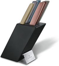 Victorinox Swiss Modern Knife Block - Knife Block with Knives - Includes Santoku Knife, Bread Knife, Chef's Knife & More - Premium Kitchen Accessories - Walnut Wood Handles, 6-Piece Set