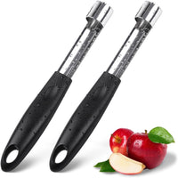 2PCS Apple Cupcake Corer, Fruit Vegetable Core Remover, Profession Healthy Stainless Steel Apple Remover Household Kitchen Tool for Fuji, Pears, Bell Peppers - Black