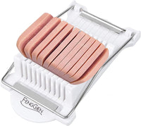 Egg slicer Luncheon Meat Slicer,Egg slicer for hard boiled eggs FENGCHEN Spam slicer With 10 Singing Cutting Wires in Stainless Steel