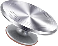 12 Inch Aluminium Alloy Revolving Cake Stand, Cake Turntable with Non-Slipping Silicone Bottom, Rotation Smooth Rotating Cake Stand for Cupcake Pastries and Cake Decorations Supply
