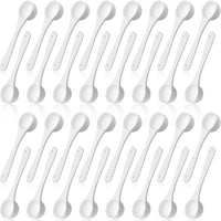 Maxdot 200 Pcs Teaspoon Measuring Spoons Bulk (5 ml / 5 cc/ 1 Tsp) Reusable Plastic Scoop Measuring Spoons Long Handle Plastic Scoop for Cosmetics Coffee Sugar Spices Protein