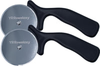 2 Pack Pizza Cutter Wheel - Stainless Steel Blade, Non-Slip Ergonomic Handle (6.3”L) for Home Baking, Dough Prep & Dishwasher Safe