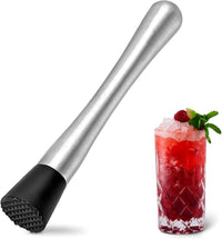 8 Inches Professional Muddler for Cocktails Set - Stainless Steel Muddler Old Fashioned Cocktail Kit Ice Crusher - Cocktail Set Bartender Kit for Home Bar - Fruit Crusher for Mojito