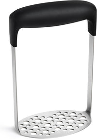 Urbanstrive Upgraded Smooth Mash Potato Masher Stainless Steel, Durable Mashed Potatoes Masher Kitchen Tool, Easy-to-Clean, Soft Non-slip Handle, Kitchen Utensils, Kitchen Gadgets, Black
