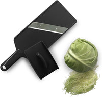 Larger Size Vegetable Slicer, Cabbage Shredder Peeler, Great for Salads, Jicama Tacos, Onion, Potato Chips - Made Thin & Fluffy (Black)