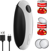 Electric Can Opener, Can Opener Electric Fits All Can Sizes, One Touch USB Rechargeable Electric Can Opener for Kitchen and Seniors with Arthritis, Chef, Automatic Can Opener, Portable Kitchen Gadgets