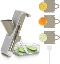 Eletronova Safe Mandoline Food Slicer, Vegetable Slicer for Kitchen, Mandoline Potato Slicer，Kitchen Food Slicer, 4in1 & Thickness Adjuster Multifunctional Chopper Vegetable Cutter for Fast Meal