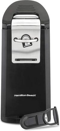Hamilton Beach Smooth Touch Electric Automatic Can Opener with Easy Push Down Lever, Eliminates Sharp Edges, Opens All Standard-Size and Pop-Top Cans, Extra Tall, Black and Chrome (76606AG)
