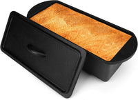 Cast Iron Bread Pan with Lid 13x5 Inch, Nonstick Popover Pan for Sourdough and Homemade Bread, Mini Loaf Pans with Lids, Pullman Loaf Pan for Sandwich Bread, Nonstick Baking Bread Pans