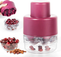 YYP 7 in 1 Cherry Pitter Tool for Multiple Cherries Seed Remover Quick and Effortless Removal Suitable for kitchen, Save Time & Space for Making Cherry Jam (Beet)