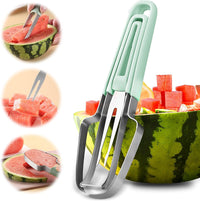 Watermelon Cutter - 3-in-1 Fork Slicer & Popsicle Maker, Multi Melon Cutter for Camping & Kitchen (Red)