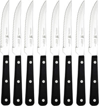 HENCKELS Razor-Sharp Steak Knife Set of 8, German Engineered Informed by 100+ Years of Mastery,Black