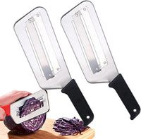 2 Pcs Cabbage Chopper Shredder - Stainless Steel Kitchen Knife for Slicing, Grating & Shredding - Perfect for Sauerkraut, Coleslaw, Vegetables - Sharp Blades, Easy to Clean & Durable (2 Pcs Red)