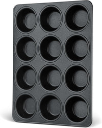 E-far Muffin Pan 12-Cup, Set of 2, Stainless Steel Cupcake Pan Metal Muffin Baking Tins for Oven, Regular Size & Easy Clean, Non-toxic & Dishwasher Safe-2 Pack