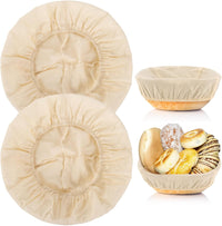 2pcs Banneton Liner Reusable - Banneton Bread Proofing Basket Liner Elastic Cloth Bowl Covers for Bread Rising Sour Dough Proofing Covers Sourdough Making Accessories Baking Supplies