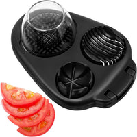 CraftyCrocodile Egg Slicer for Hard Boiled Eggs - 3 Slice Modes Egg Cutter, Heavy Duty, Stainless Steel Dicer - Kitchen Chopper Tool for Strawberry, Mushroom, Grape, Cherry Tomato - White