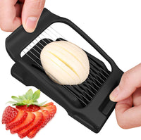 Egg Slicer for Hard Boiled Eggs Egg Cutter Strawberry Slicer Heavy Duty Aluminium Tomato Slicer Stainless Steel Wire Multipurpose Egg Slicer Dicer for Soft Fruit Mushroom Home Use