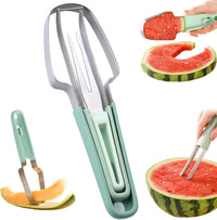 JAYVAR Watermelon Cutter Slicer, Watermelon Popsicle Mould, 3 in 1 Melon Scoop Fruit Scooper Tool for Dig Pulp Separator, Creative Dig Melon Kitchen Gadgets, Fruit Cutters Shapes, Fruit Scooper