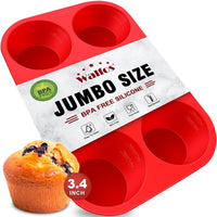Walfos Silicone Muffin Pan - 12 Cups Regular Silicone Cupcake Pan, Non-stick Silicone Great for Making Muffin Cakes, Tart, Bread - BPA Free and Dishwasher Safe