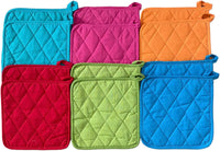 12 Pack Square Pot Holders 100% Cotton Heat Resistant Hotpads for Cooking Kitchen Potholder Set Trivet for Cooking Baking Camping House with Hanging Loops, Size: 8x8inch, Machine Washable