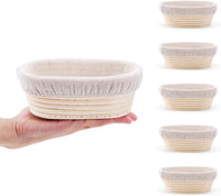 Bread Proofing Baskets Set of 2 10 inch Oval Shaped Dough Proofing Bowls w/Liners Perfect for Professional & Home Sourdough Bread Baking