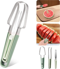 Watermelon Cutter Slicer Tool 3 in 1, Watermelon Popsicle Cutter, Food Grade Stainless Steel, Melon Slicer Cutter Tool, melon cutter slicer tool for Family and Camping