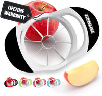 SCHVUBENR 3.5 Inch Apple Slicer - Professional Stainless Steel Apple Corer/Cutter - Super Sharp - Apple Corer Tool with 8 Sharp Blades(Black)