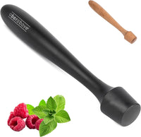 A Bar Above Black Muddler for Cocktails, 12-Inch Long Cocktail Muddler, Perfect to Crush Fruit, Pressing Mint and Sugar Cubes, Mint Muddler to Make Mojitos, Essential Bar Tools for Bartender Set