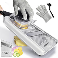 BASSWOOD Multi Handheld Mandoline Slicer,Mandoline Food Slicer-Mandoline Slicer for Kitchen,Potato Slicer,Vegetable Chopper,Carrot Slicer for Speedy Slicing of Fruits and Vegetables