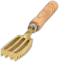 [Made in Japan] Fish Scaler Brush with Brass Serrated Sawtooth and Ergonomic Wooden Handle - Easily Remove Fish Scales Without Fuss Or Mess - Handcrafted by Japanese Artisans