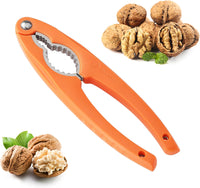 NutCracker, Stainless Steel Nut Crackers for All Nuts, Heavy Duty Nutcracker Tool for Walnet, Pencan, Chestnut, Crab, Lobster and More, Ergonomic Handle (Orange)